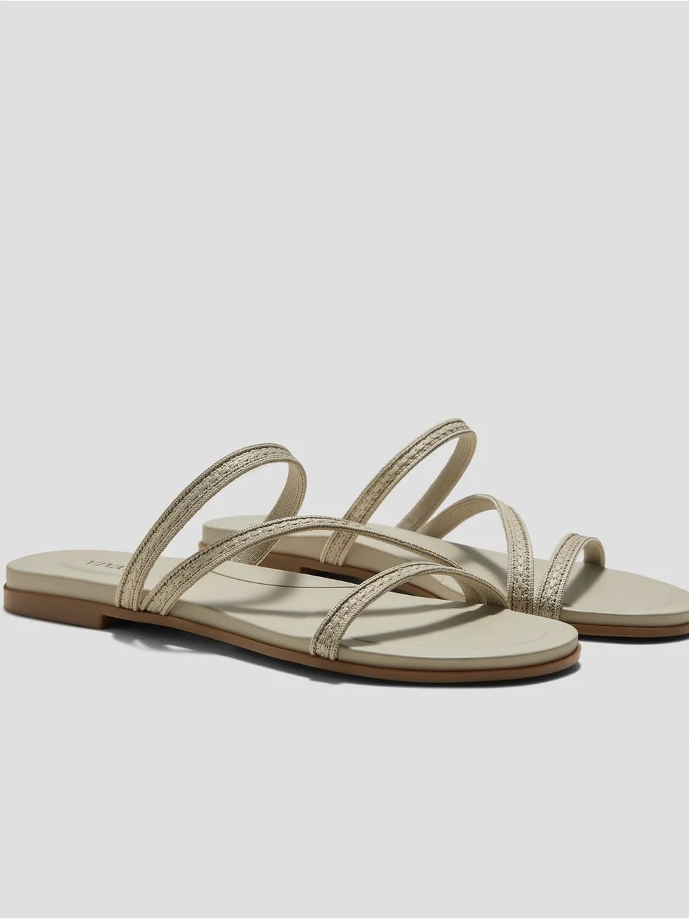 Vivaia Carla Round-Toe Flip-Flops Doeskin Rustic Cable 39 8 - Picture 1 of 10